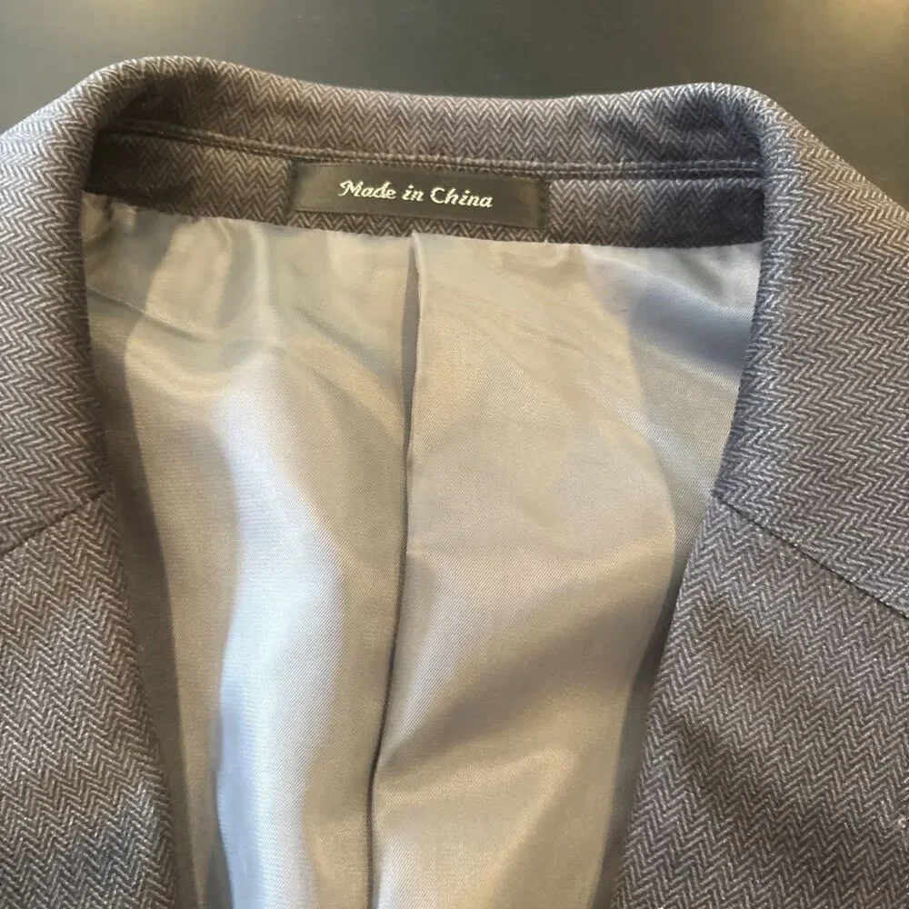 NWOT Chaps Ralph Lauren Blazer Men's Size 42R Seal Brown Polyvelvet Herringbone